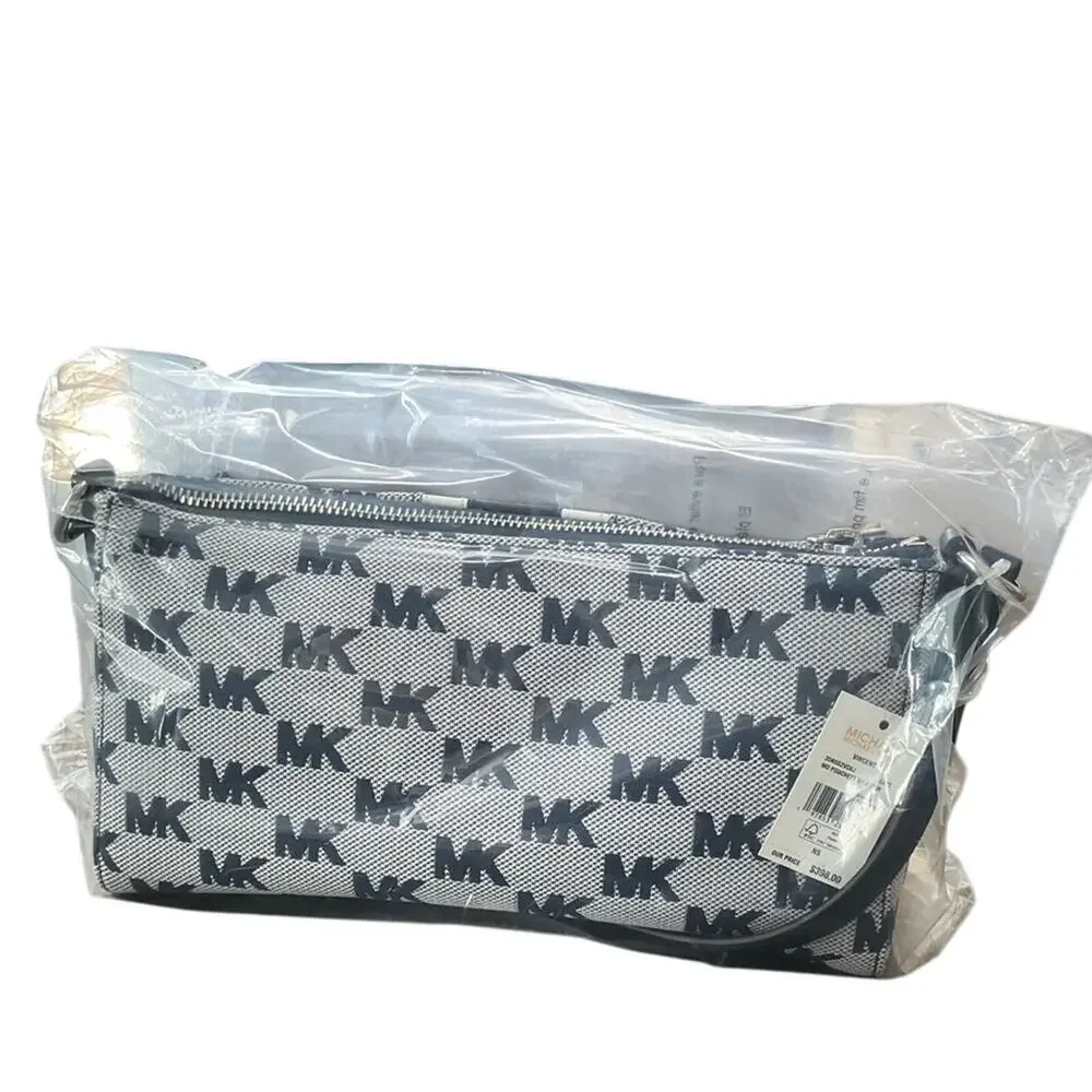 Michael Kors Vincent Logo Jacquard Pochette with Card Case NWT